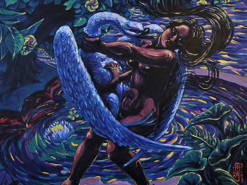 1878-Octave Morillot - Leda e il cigno